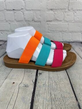 Corkys Daphne tricolor sandals size 9